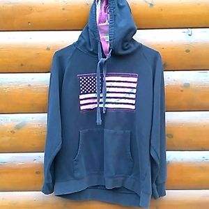 🌲 Realtree HOODIE Sweatshirt PINK FLAG  SZ M VNPLC
